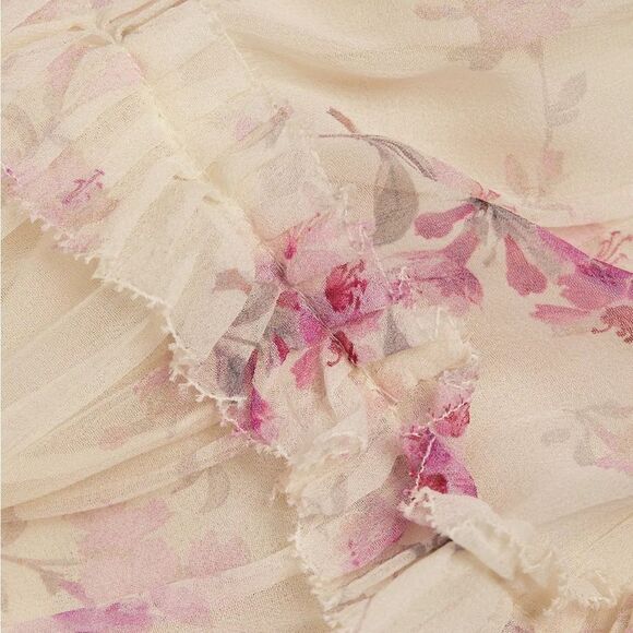 LoveShackFancy Kailo Silk Floral Tiered Maxi Dress - No Size Tag - Picture 3 of 13